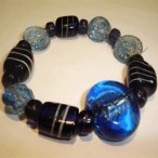 narukvica reljefne murano perle i kobalt plavi opsidijan 204n1