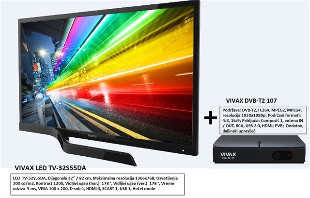 VIVAX IMAGO LED TV-32S55DA, HD_Analogni tuner + DVB-T2 107 - LED televizori