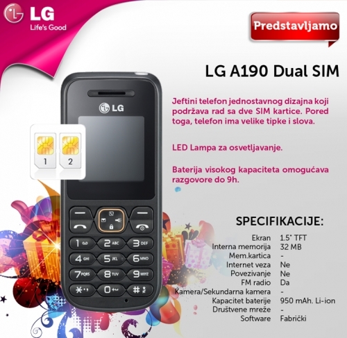 LG dual SIM telefon - Mobilni telefoni LG