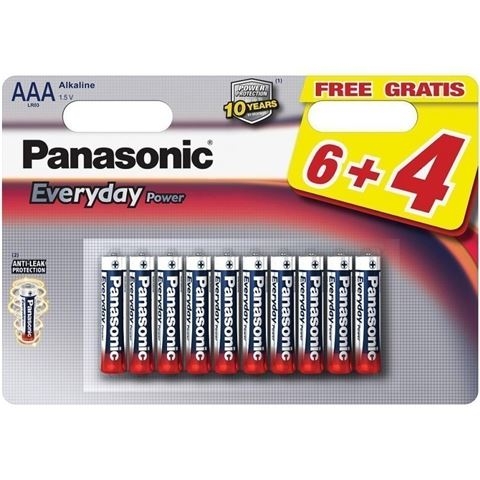 PANASONIC baterije LR03EPS/10BW-AAA 10 kom 6+4F Alkalne Everyday - Punjive baterije