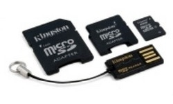 Micro SD 2GB w/SD & Mini Adapters + Card Reader
