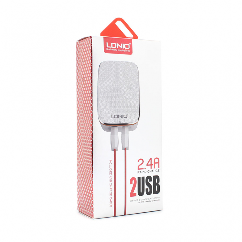 Kucni punjac LDNIO A2204 2xUSB 5V 2.4A sa micro USB kablom beli - Univerzalni punjaci