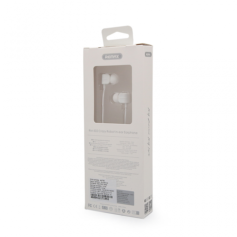 Slusalice REMAX RM-502 bele - Univerzalne slušalice