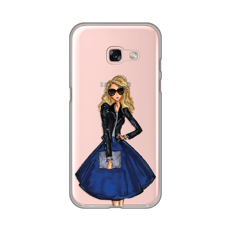 Torbica silikonska Print Skin za Samsung A320F Galaxy A3 2017 Cristal Case 449 Girl In A Blue Skirt - Samsung Skin Print Case