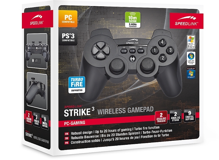 Gamepad Strike3 for PSÂ®3 & PC, wireless, BOX - Džojstici