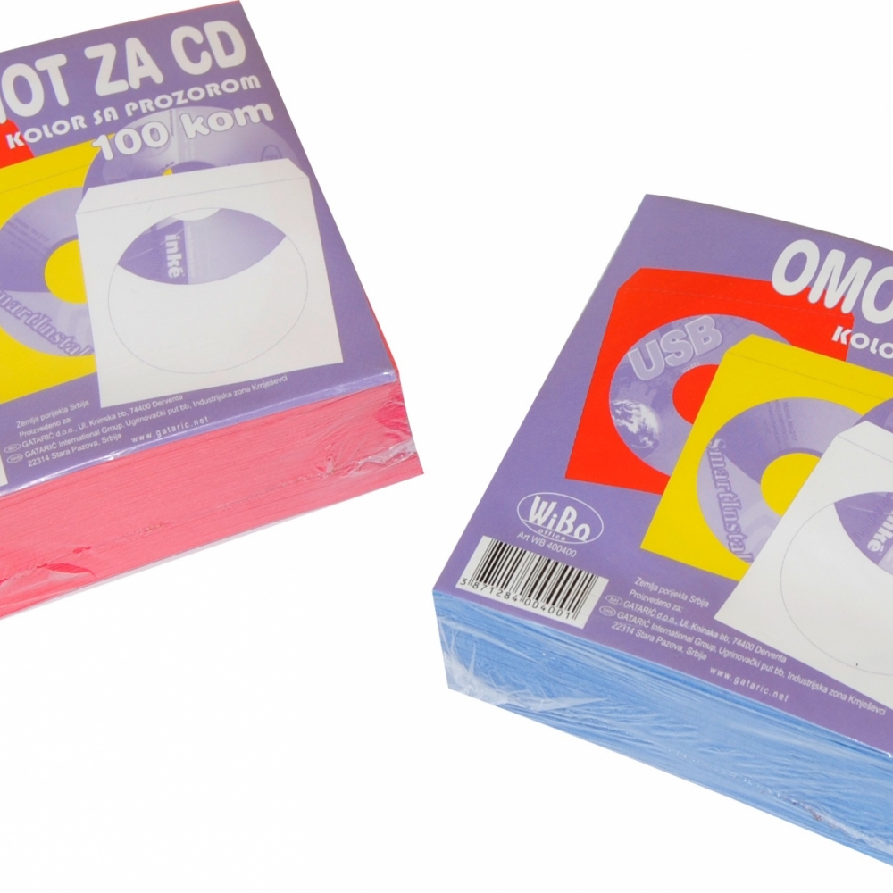 Koverat za CD, razne boje sa prozorom - Koverte