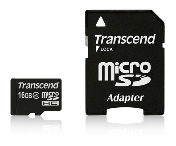 MICRO SD 16GB TRANSCEND + SD adapter TS16GUSDHC4 - Micro SD
